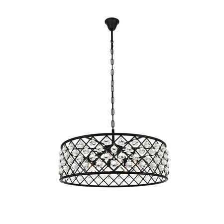 Elegant Lighting Madison 8 light Matte Black Chandelier Clear Royal Cut Crystal 1213D32MB/RC